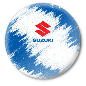 Значок с принтом Suzuki в Петрозаводске,  металл | круглая форма, металлическая застежка в виде булавки | Тематика изображения на принте: auto | car | race | suzuki | авто | гонки | краска | краски | марка | машина | сузуки