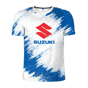 Мужская футболка 3D спортивная с принтом Suzuki в Петрозаводске, 100% полиэстер с улучшенными характеристиками | приталенный силуэт, круглая горловина, широкие плечи, сужается к линии бедра | auto | car | race | suzuki | авто | гонки | краска | краски | марка | машина | сузуки