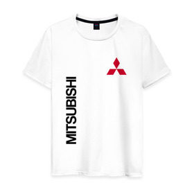 Мужская футболка хлопок с принтом Mitsubishi в Петрозаводске, 100% хлопок | прямой крой, круглый вырез горловины, длина до линии бедер, слегка спущенное плечо. |  машина | марка | митсубиси