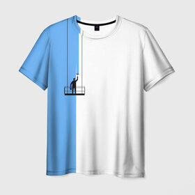 Мужская футболка 3D с принтом Маляр в Петрозаводске, 100% полиэфир | прямой крой, круглый вырез горловины, длина до линии бедер | маляр