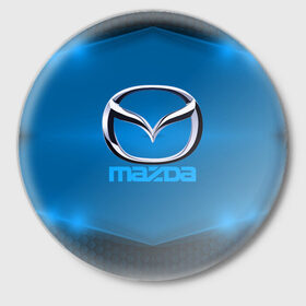 Значок с принтом Mazda SPORT в Петрозаводске,  металл | круглая форма, металлическая застежка в виде булавки | 
