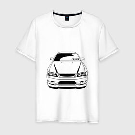 Мужская футболка хлопок с принтом Toyota Chaser в Петрозаводске, 100% хлопок | прямой крой, круглый вырез горловины, длина до линии бедер, слегка спущенное плечо. | Тематика изображения на принте: chaser | jdm | tourer v | toyota
