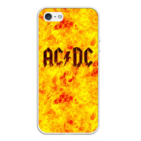 Чехол для iPhone 5/5S матовый с принтом AC DC Hell-Fire в Петрозаводске, Силикон | Область печати: задняя сторона чехла, без боковых панелей | ac dc | acdc | fire | hard rock | rock | асдс | рок | эй си ди си