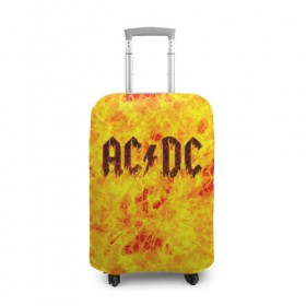 Чехол для чемодана 3D с принтом AC/DC Hell-Fire в Петрозаводске, 86% полиэфир, 14% спандекс | двустороннее нанесение принта, прорези для ручек и колес | ac dc | acdc | fire | hard rock | rock | асдс | рок | эй си ди си