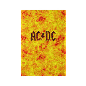 Обложка для паспорта матовая кожа с принтом AC/DC Hell-Fire в Петрозаводске, натуральная матовая кожа | размер 19,3 х 13,7 см; прозрачные пластиковые крепления | ac dc | acdc | fire | hard rock | rock | асдс | рок | эй си ди си