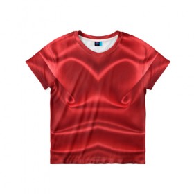 Детская футболка 3D с принтом Красный Шелк в Петрозаводске, 100% гипоаллергенный полиэфир | прямой крой, круглый вырез горловины, длина до линии бедер, чуть спущенное плечо, ткань немного тянется | Тематика изображения на принте: шелк