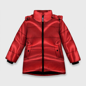 Зимняя куртка для девочек 3D с принтом Красный Шелк в Петрозаводске, ткань верха — 100% полиэстер; подклад — 100% полиэстер, утеплитель — 100% полиэстер. | длина ниже бедра, удлиненная спинка, воротник стойка и отстегивающийся капюшон. Есть боковые карманы с листочкой на кнопках, утяжки по низу изделия и внутренний карман на молнии. 

Предусмотрены светоотражающий принт на спинке, радужный светоотражающий элемент на пуллере молнии и на резинке для утяжки. | Тематика изображения на принте: шелк