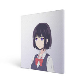 Холст квадратный с принтом Hanabi Yasuraoka в Петрозаводске, 100% ПВХ |  | anime | hanabi yasuraoka | kuzu no honkai | scums wish | аниме | тайные желания отвергнутых