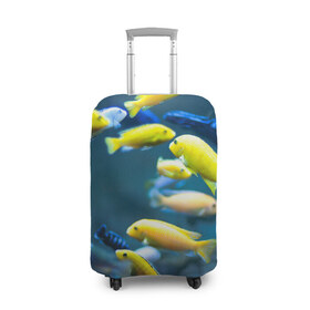 Чехол для чемодана 3D с принтом Рыбки в Петрозаводске, 86% полиэфир, 14% спандекс | двустороннее нанесение принта, прорези для ручек и колес | fish | fishes | pisces | море | морские обитатели | морской | океан | рыбы