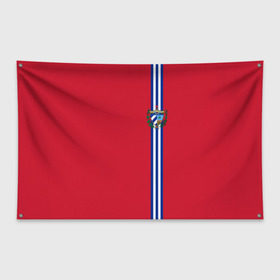 Флаг-баннер с принтом Куба лента с гербом в Петрозаводске, 100% полиэстер | размер 67 х 109 см, плотность ткани — 95 г/м2; по краям флага есть четыре люверса для крепления | cu | cub | cuba | гавана | герб | государство | знак | кастро | куба | кубинская | кубинский | надпись | остров свободы | патриот | полосы | республика | символ | страна | флаг | флага | цвета | че