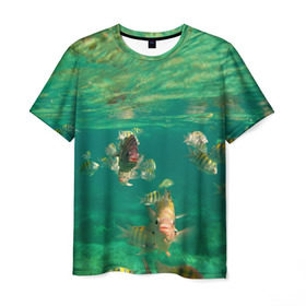 Мужская футболка 3D с принтом abyssal fishes в Петрозаводске, 100% полиэфир | прямой крой, круглый вырез горловины, длина до линии бедер | fish | fishes | pisces | море | морские обитатели | морской | океан | рыбы