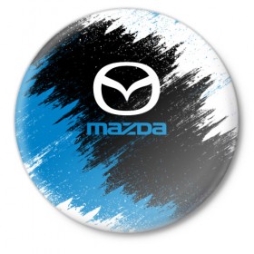 Значок с принтом MAZDA в Петрозаводске,  металл | круглая форма, металлическая застежка в виде булавки | Тематика изображения на принте: car | mazda |  auto | авто | мазда | машина