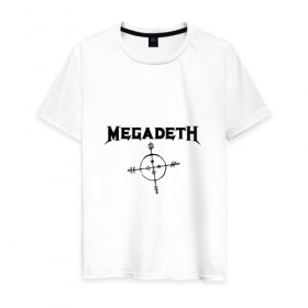 Мужская футболка хлопок с принтом Megadeth в Петрозаводске, 100% хлопок | прямой крой, круглый вырез горловины, длина до линии бедер, слегка спущенное плечо. | megadet | megadeth | группа | дирк вербурен | дэвид эллефсон | дэйв мастейн | кико лоурейро | мегадет | мегадетх | метал | рок | трэш | трэшметал | тяжелый | хард | хардрок | хеви | хевиметал