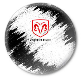 Значок с принтом DODGE в Петрозаводске,  металл | круглая форма, металлическая застежка в виде булавки | Тематика изображения на принте: car | dodge |  auto | авто | додж | машина