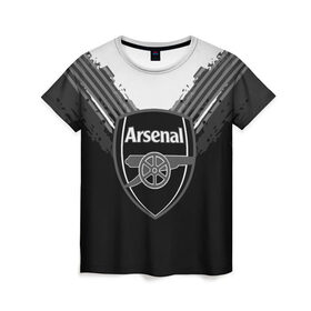 Женская футболка 3D с принтом Arsenal abstract original в Петрозаводске, 100% полиэфир ( синтетическое хлопкоподобное полотно) | прямой крой, круглый вырез горловины, длина до линии бедер | football | soccer | арсенал