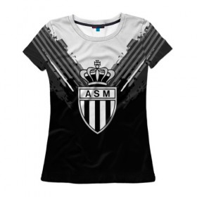 Женская футболка 3D с принтом Monaco abstract original в Петрозаводске, 100% полиэфир ( синтетическое хлопкоподобное полотно) | прямой крой, круглый вырез горловины, длина до линии бедер | football | soccer | монако
