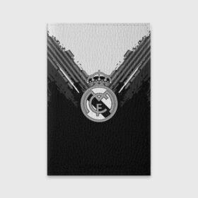 Обложка для паспорта матовая кожа с принтом Real Madrid abstract original в Петрозаводске, натуральная матовая кожа | размер 19,3 х 13,7 см; прозрачные пластиковые крепления | football | soccer | реал мадрид
