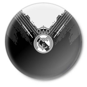 Значок с принтом Real Madrid abstract original в Петрозаводске,  металл | круглая форма, металлическая застежка в виде булавки | football | soccer | реал мадрид