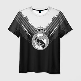Мужская футболка 3D с принтом Real Madrid abstract original в Петрозаводске, 100% полиэфир | прямой крой, круглый вырез горловины, длина до линии бедер | football | soccer | реал мадрид