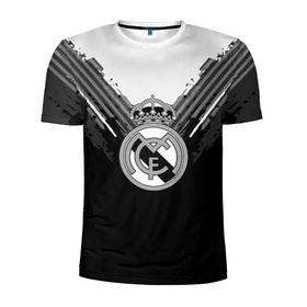 Мужская футболка 3D спортивная с принтом Real Madrid abstract original в Петрозаводске, 100% полиэстер с улучшенными характеристиками | приталенный силуэт, круглая горловина, широкие плечи, сужается к линии бедра | football | soccer | реал мадрид