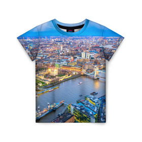 Детская футболка 3D с принтом Лондон в Петрозаводске, 100% гипоаллергенный полиэфир | прямой крой, круглый вырез горловины, длина до линии бедер, чуть спущенное плечо, ткань немного тянется | england | london | англия | великобритания | город | европа | королевство | лондон | мегаполис | путешествие | столица | туризм