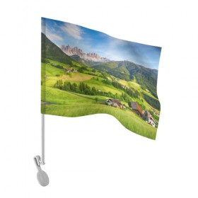 Флаг для автомобиля с принтом Альпы в Петрозаводске, 100% полиэстер | Размер: 30*21 см | австрия | альпы | германия | горный хребет | горы | италия | красота | лес | лихтенштейн | луг | пейзаж | природа | простор | раздолье | словения | франция | швейцария