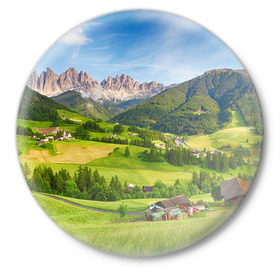 Значок с принтом Альпы в Петрозаводске,  металл | круглая форма, металлическая застежка в виде булавки | австрия | альпы | германия | горный хребет | горы | италия | красота | лес | лихтенштейн | луг | пейзаж | природа | простор | раздолье | словения | франция | швейцария