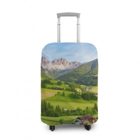 Чехол для чемодана 3D с принтом Альпы в Петрозаводске, 86% полиэфир, 14% спандекс | двустороннее нанесение принта, прорези для ручек и колес | австрия | альпы | германия | горный хребет | горы | италия | красота | лес | лихтенштейн | луг | пейзаж | природа | простор | раздолье | словения | франция | швейцария