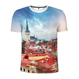 Мужская футболка 3D спортивная с принтом Таллин (Эстония) в Петрозаводске, 100% полиэстер с улучшенными характеристиками | приталенный силуэт, круглая горловина, широкие плечи, сужается к линии бедра | estonia | tallin | город | европа | путешествие | таллин | туризм | эстония