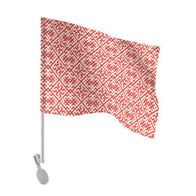 Флаг для автомобиля с принтом Духобор (Обережная Вышивка) в Петрозаводске, 100% полиэстер | Размер: 30*21 см | орнамент | русь | узоры