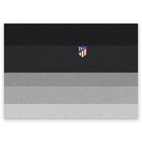 Поздравительная открытка с принтом Атлетико Мадрид в Петрозаводске, 100% бумага | плотность бумаги 280 г/м2, матовая, на обратной стороне линовка и место для марки
 | атлетико мадрид | полосы | эмблема