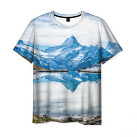 Мужская футболка 3D с принтом Альпы в Петрозаводске, 100% полиэфир | прямой крой, круглый вырез горловины, длина до линии бедер | австрия | альпийские горы | альпийский хребет | альпы | германия | горное озеро | горные лыжи | европа | италия | лихтенштейн | пейзаж | природа | словения | сноуборд | франция | швейцария