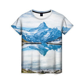 Женская футболка 3D с принтом Альпы в Петрозаводске, 100% полиэфир ( синтетическое хлопкоподобное полотно) | прямой крой, круглый вырез горловины, длина до линии бедер | австрия | альпийские горы | альпийский хребет | альпы | германия | горное озеро | горные лыжи | европа | италия | лихтенштейн | пейзаж | природа | словения | сноуборд | франция | швейцария