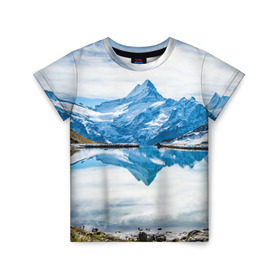 Детская футболка 3D с принтом Альпы в Петрозаводске, 100% гипоаллергенный полиэфир | прямой крой, круглый вырез горловины, длина до линии бедер, чуть спущенное плечо, ткань немного тянется | австрия | альпийские горы | альпийский хребет | альпы | германия | горное озеро | горные лыжи | европа | италия | лихтенштейн | пейзаж | природа | словения | сноуборд | франция | швейцария