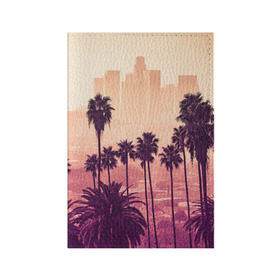 Обложка для паспорта матовая кожа с принтом Los Angeles в Петрозаводске, натуральная матовая кожа | размер 19,3 х 13,7 см; прозрачные пластиковые крепления | Тематика изображения на принте: california | la | los angeles | usa | америка | город ангелов | калифорния | лос анджелес | океан | отдых | отпуск | пальмы | путешествие | спорт | столица | сша | туризм | фитнес | штаты