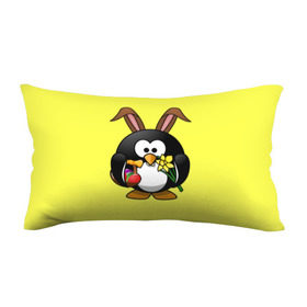 Подушка 3D антистресс с принтом Пасхальный пингвин в Петрозаводске, наволочка — 100% полиэстер, наполнитель — вспененный полистирол | состоит из подушки и наволочки на молнии | Тематика изображения на принте: весна | кролик | пасха | пингвин | праздники | яйцо