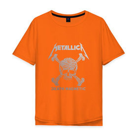 Мужская футболка хлопок Oversize с принтом Metallica, death magnetic в Петрозаводске, 100% хлопок | свободный крой, круглый ворот, “спинка” длиннее передней части | Тематика изображения на принте: metallica | джеймс хэтфилд | кирк хэмметт | ларс ульрих | металлика | роберт трухильо | рок группа