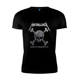 Мужская футболка премиум с принтом Metallica, death magnetic в Петрозаводске, 92% хлопок, 8% лайкра | приталенный силуэт, круглый вырез ворота, длина до линии бедра, короткий рукав | Тематика изображения на принте: metallica | джеймс хэтфилд | кирк хэмметт | ларс ульрих | металлика | роберт трухильо | рок группа