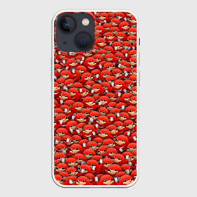 Чехол для iPhone 13 mini с принтом Угандийские Наклзы в Петрозаводске,  |  | Тематика изображения на принте: sonic | ехидна | красный | мем | паттерн | персонаж | соник | толпа
