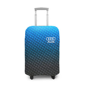 Чехол для чемодана 3D с принтом AUDI COLLECTION CARBON в Петрозаводске, 86% полиэфир, 14% спандекс | двустороннее нанесение принта, прорези для ручек и колес | 