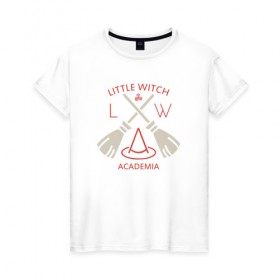 Женская футболка хлопок с принтом Little Witch в Петрозаводске, 100% хлопок | прямой крой, круглый вырез горловины, длина до линии бедер, слегка спущенное плечо | 