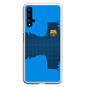 Чехол для Honor 20 с принтом BARCELONA SPORT BLUE в Петрозаводске, Силикон | Область печати: задняя сторона чехла, без боковых панелей | football | soccer | барселона