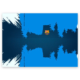 Поздравительная открытка с принтом BARCELONA SPORT BLUE в Петрозаводске, 100% бумага | плотность бумаги 280 г/м2, матовая, на обратной стороне линовка и место для марки
 | Тематика изображения на принте: football | soccer | барселона
