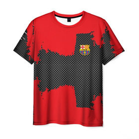 Мужская футболка 3D с принтом BARCELONA SPORT RED в Петрозаводске, 100% полиэфир | прямой крой, круглый вырез горловины, длина до линии бедер | football | soccer | барселона