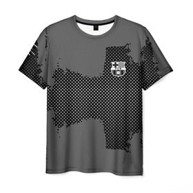 Мужская футболка 3D с принтом BARCELONA SPORT GRAY в Петрозаводске, 100% полиэфир | прямой крой, круглый вырез горловины, длина до линии бедер | football | soccer | барселона