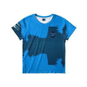Детская футболка 3D с принтом ARSENAL SPORT BLUE в Петрозаводске, 100% гипоаллергенный полиэфир | прямой крой, круглый вырез горловины, длина до линии бедер, чуть спущенное плечо, ткань немного тянется | football | soccer | арсенал