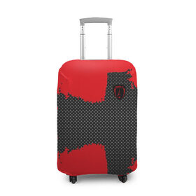 Чехол для чемодана 3D с принтом PARIS SPORT RED в Петрозаводске, 86% полиэфир, 14% спандекс | двустороннее нанесение принта, прорези для ручек и колес | 