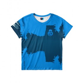 Детская футболка 3D с принтом REAL MADRID SPORT BLUE в Петрозаводске, 100% гипоаллергенный полиэфир | прямой крой, круглый вырез горловины, длина до линии бедер, чуть спущенное плечо, ткань немного тянется | football | soccer | реал мадрид