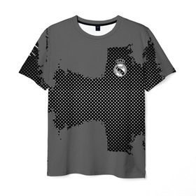 Мужская футболка 3D с принтом REAL MADRID SPORT GRAY в Петрозаводске, 100% полиэфир | прямой крой, круглый вырез горловины, длина до линии бедер | football | soccer | реал мадрид