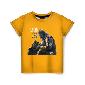 Детская футболка 3D с принтом LION в Петрозаводске, 100% гипоаллергенный полиэфир | прямой крой, круглый вырез горловины, длина до линии бедер, чуть спущенное плечо, ткань немного тянется | chimera | lion | outbreak | rainbow six | осада